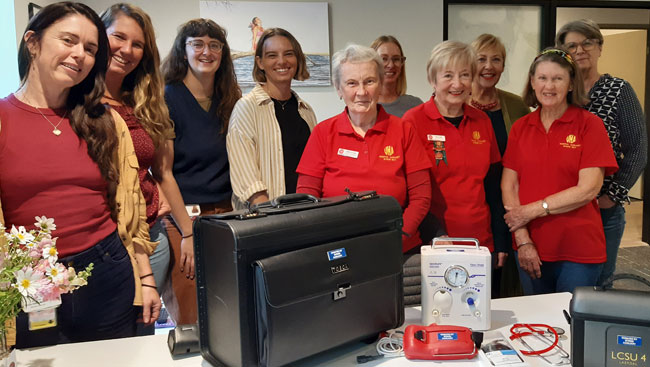 BMGP midwives Ella Belton, Eleanor Bachle-Gardiner, Leah Daniels, Tori Srour, Zoe Davidson, Sarah Beadman, Debra Young MGP MUM, Mollie Strong Aux president, Mary Web and Kay Shandon